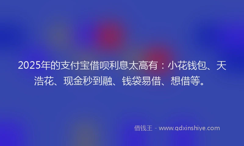 2025年的支付宝借呗利息太高有：小花钱包、天浩花、现金秒到融、钱袋易借、想借等。