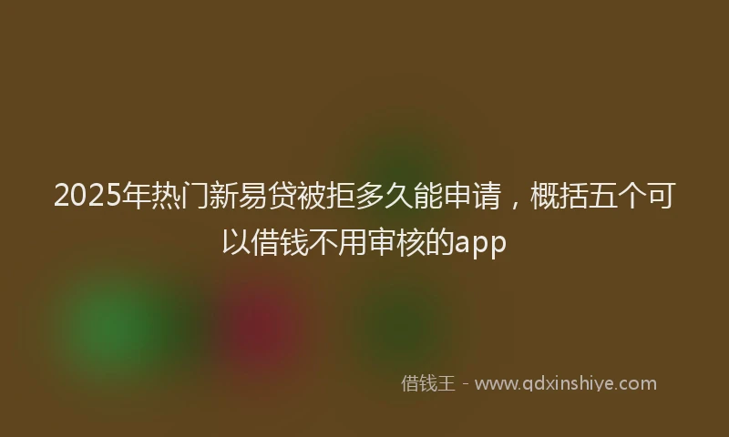2025年热门新易贷被拒多久能申请，概括五个可以借钱不用审核的app