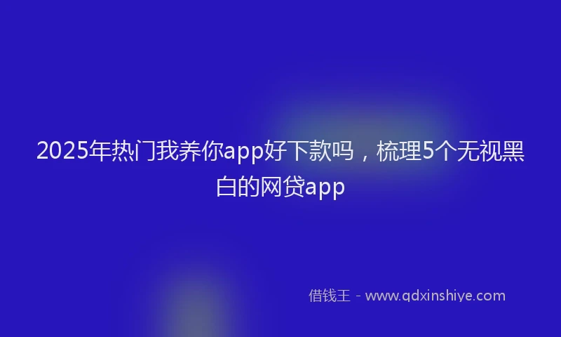 2025年热门我养你app好下款吗，梳理5个无视黑白的网贷app