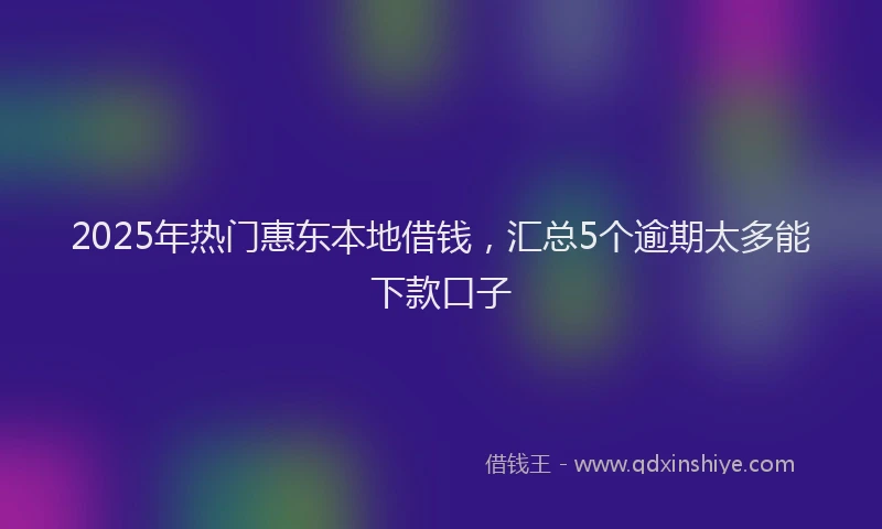 2025年热门惠东本地借钱，汇总5个逾期太多能下款口子