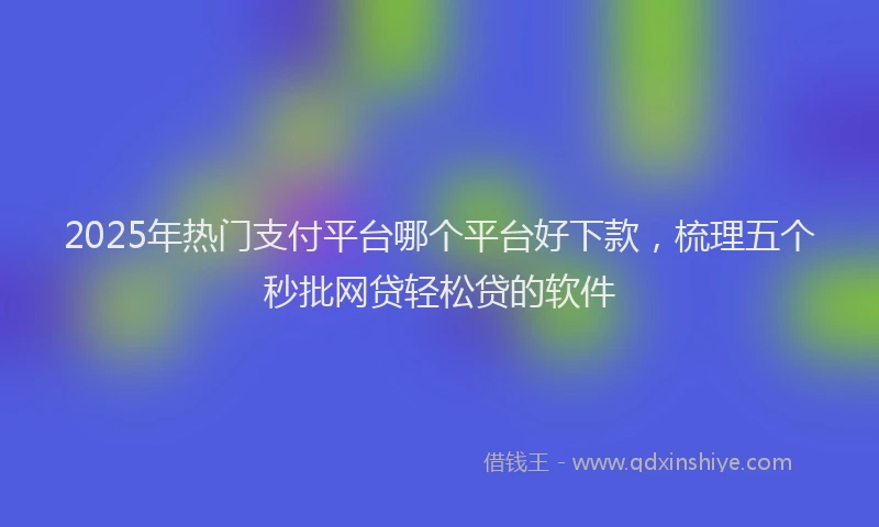 2025年热门支付平台哪个平台好下款，梳理五个秒批网贷轻松贷的软件