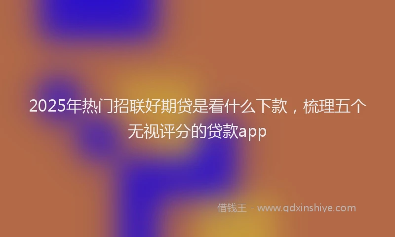2025年热门招联好期贷是看什么下款，梳理五个无视评分的贷款app