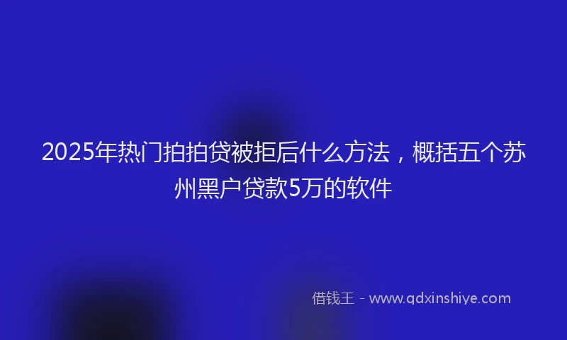 2025年热门拍拍贷被拒后什么方法，概括五个苏州黑户贷款5万的软件
