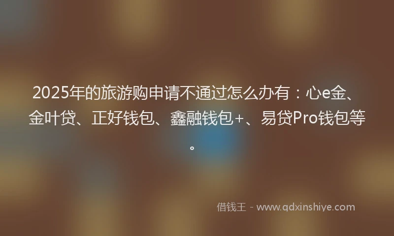 2025年的旅游购申请不通过怎么办有：心e金、金叶贷、正好钱包、鑫融钱包+、易贷Pro钱包等。