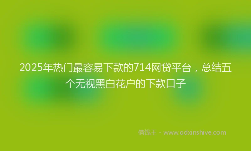 2025年热门最容易下款的714网贷平台，总结五个无视黑白花户的下款口子