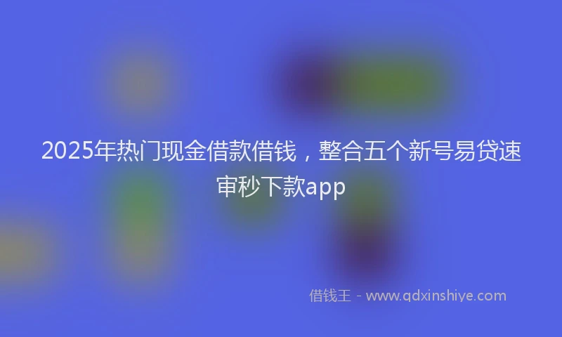 2025年热门现金借款借钱，整合五个新号易贷速审秒下款app