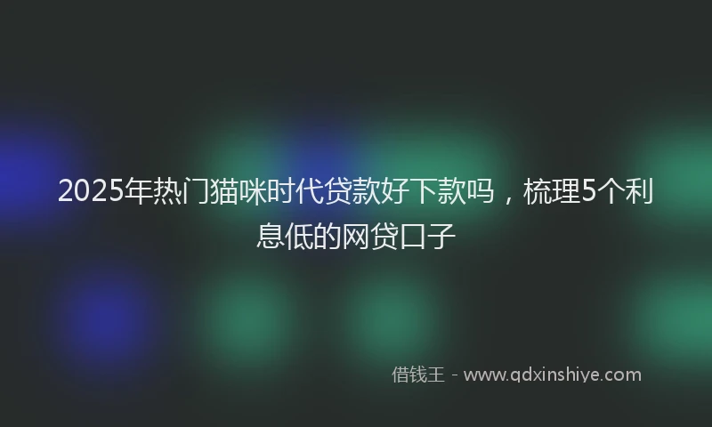 2025年热门猫咪时代贷款好下款吗，梳理5个利息低的网贷口子