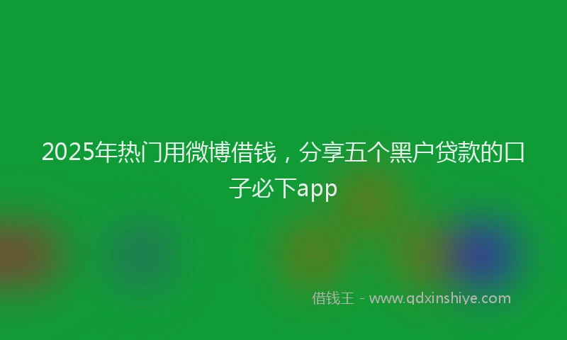 2025年热门用微博借钱，分享五个黑户贷款的口子必下app