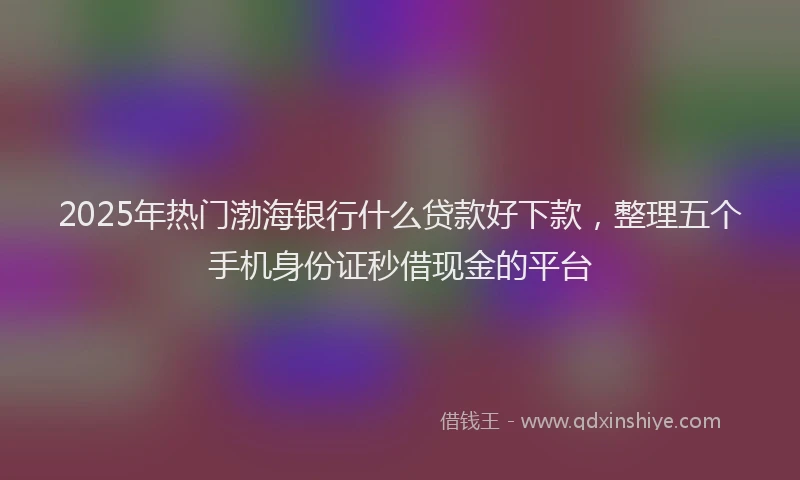 2025年热门渤海银行什么贷款好下款，整理五个手机身份证秒借现金的平台
