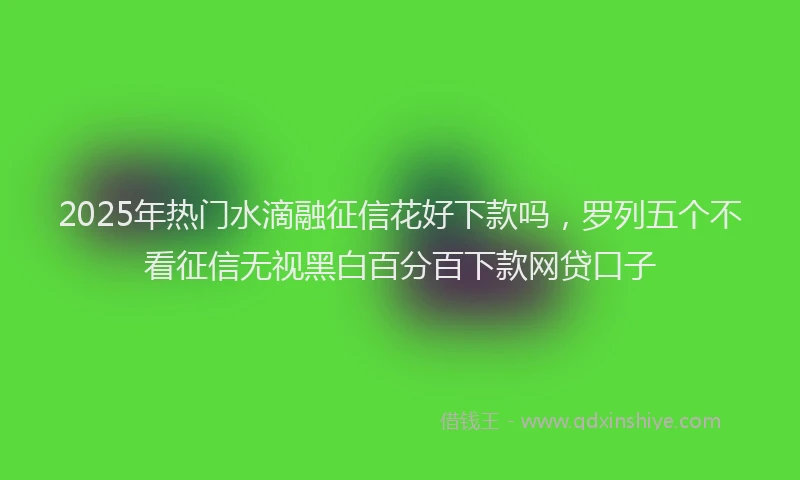 2025年热门水滴融征信花好下款吗，罗列五个不看征信无视黑白百分百下款网贷口子