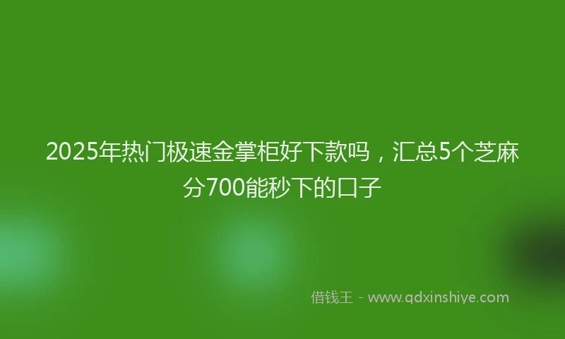 2025年热门极速金掌柜好下款吗，汇总5个芝麻分700能秒下的口子