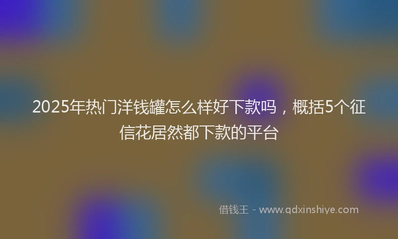 2025年热门洋钱罐怎么样好下款吗，概括5个征信花居然都下款的平台