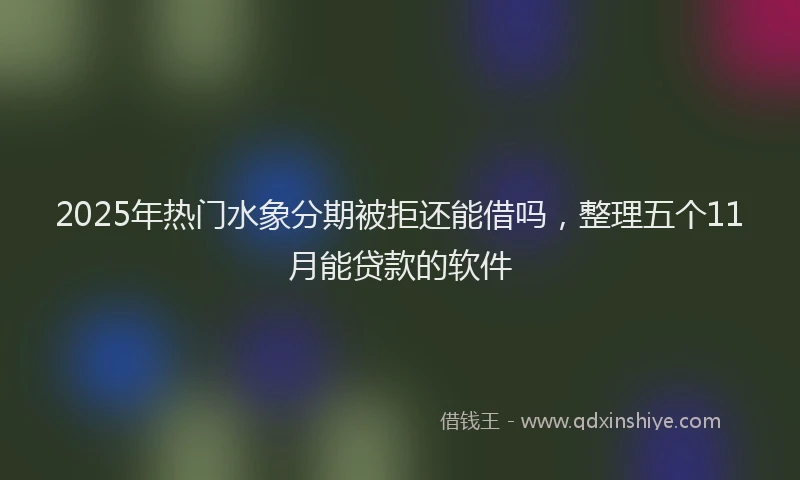 2025年热门水象分期被拒还能借吗，整理五个11月能贷款的软件