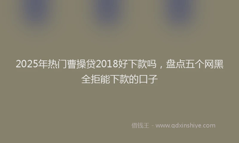 2025年热门曹操贷2018好下款吗，盘点五个网黑全拒能下款的口子