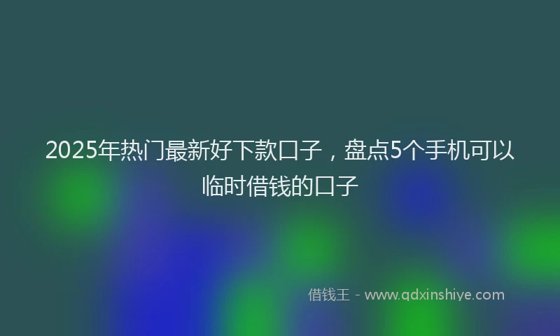 2025年热门最新好下款口子，盘点5个手机可以临时借钱的口子