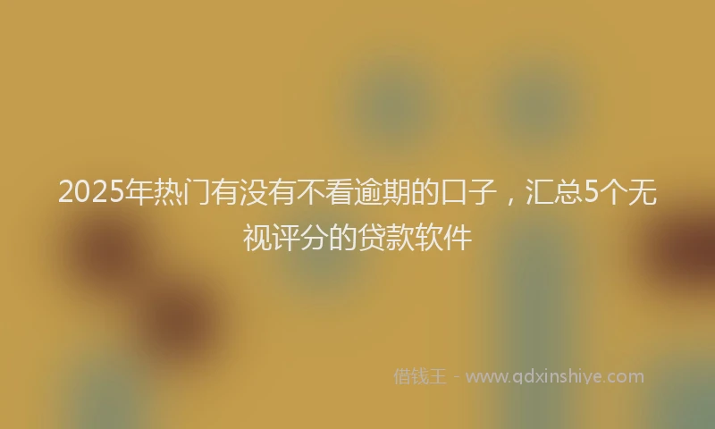 2025年热门有没有不看逾期的口子，汇总5个无视评分的贷款软件