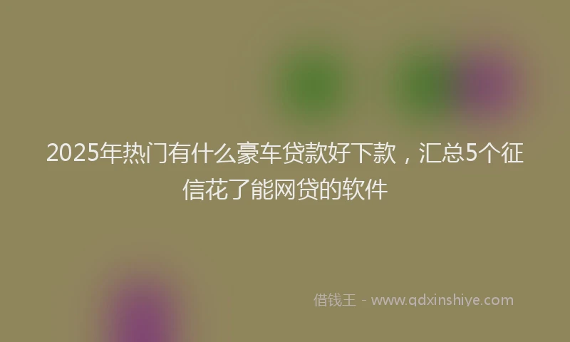 2025年热门有什么豪车贷款好下款，汇总5个征信花了能网贷的软件