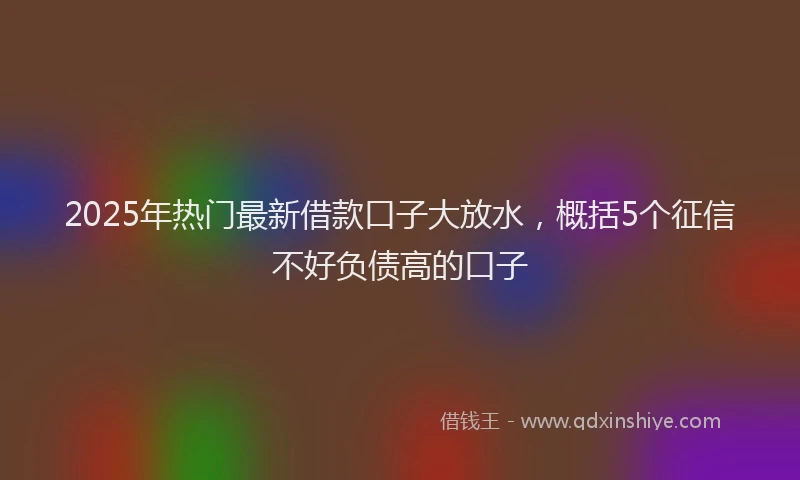 2025年热门最新借款口子大放水，概括5个征信不好负债高的口子