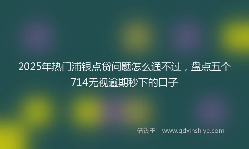 2025年热门浦银点贷问题怎么通不过，盘点五个714无视逾期秒下的口子