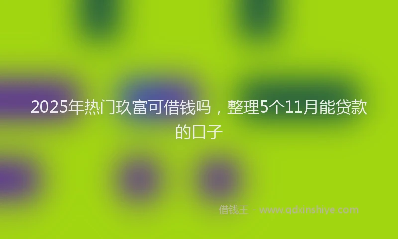 2025年热门玖富可借钱吗，整理5个11月能贷款的口子