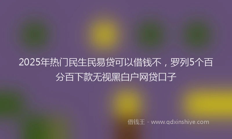 2025年热门民生民易贷可以借钱不，罗列5个百分百下款无视黑白户网贷口子