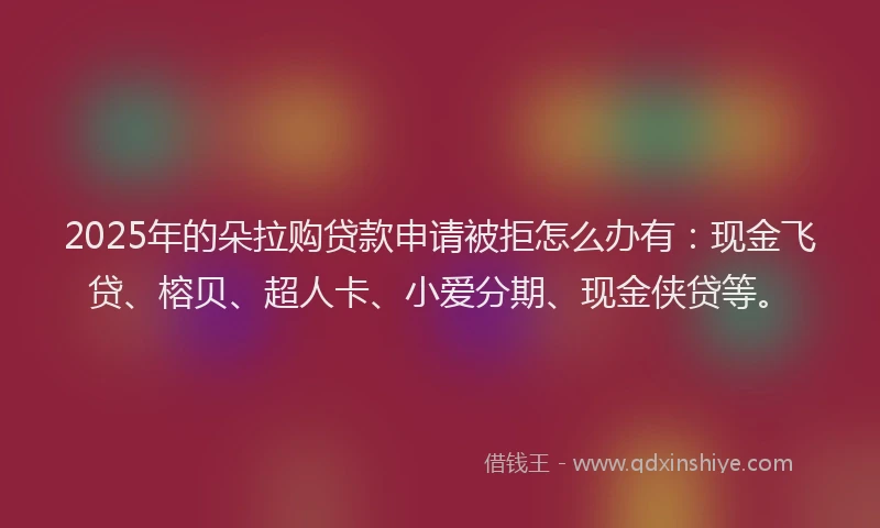 2025年的朵拉购贷款申请被拒怎么办有：现金飞贷、榕贝、超人卡、小爱分期、现金侠贷等。