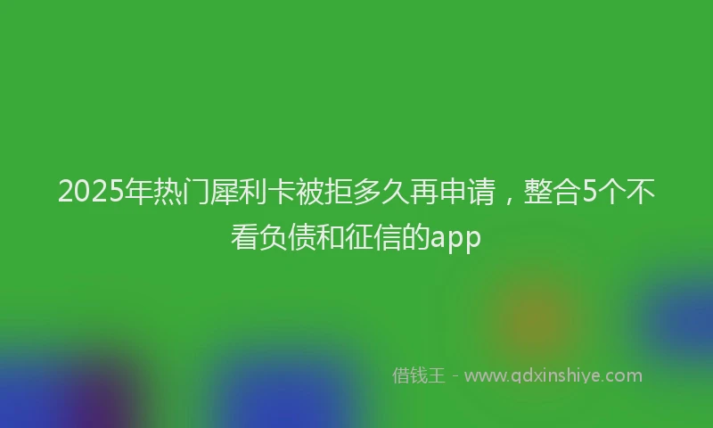 2025年热门犀利卡被拒多久再申请，整合5个不看负债和征信的app
