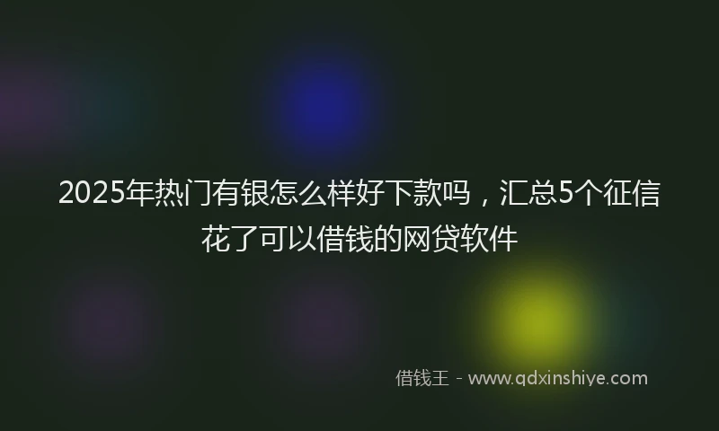 2025年热门有银怎么样好下款吗，汇总5个征信花了可以借钱的网贷软件