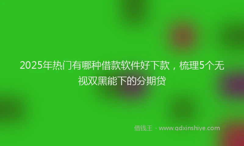 2025年热门有哪种借款软件好下款，梳理5个无视双黑能下的分期贷