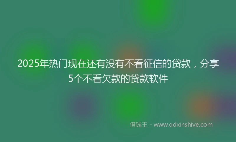 2025年热门现在还有没有不看征信的贷款，分享5个不看欠款的贷款软件