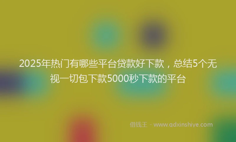 2025年热门有哪些平台贷款好下款，总结5个无视一切包下款5000秒下款的平台