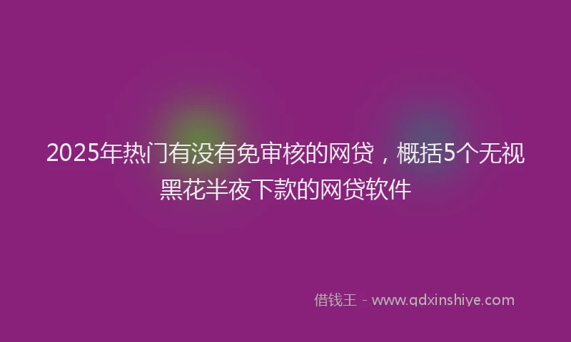 2025年热门有没有免审核的网贷，概括5个无视黑花半夜下款的网贷软件