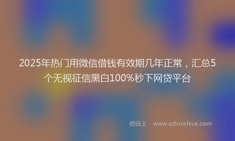 2025年热门用微信借钱有效期几年正常，汇总5个无视征信黑白100%秒下网贷平台