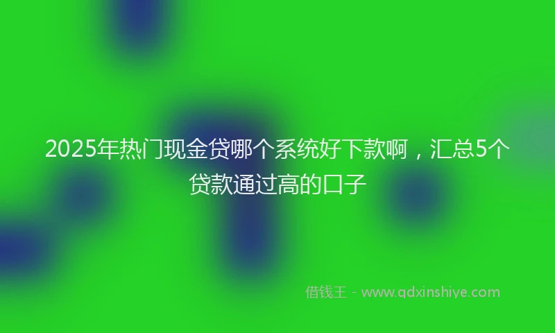 2025年热门现金贷哪个系统好下款啊，汇总5个贷款通过高的口子