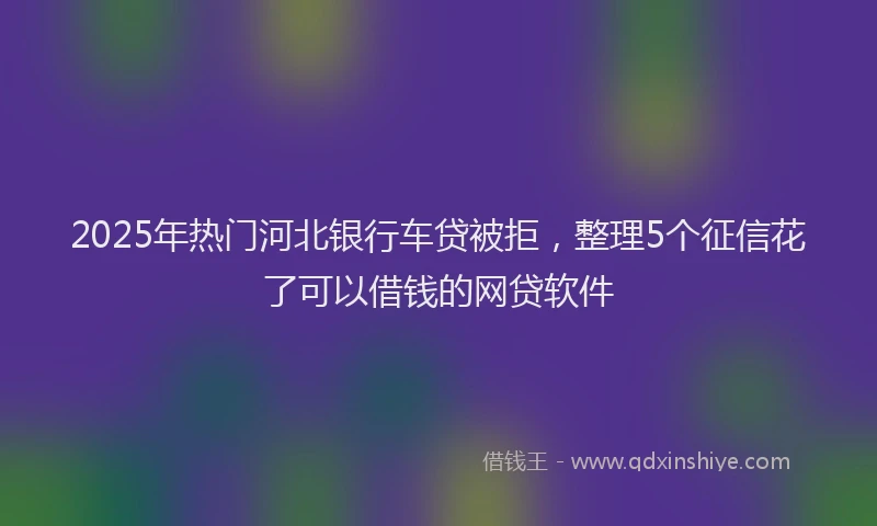 2025年热门河北银行车贷被拒，整理5个征信花了可以借钱的网贷软件