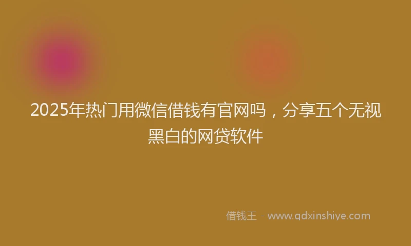 2025年热门用微信借钱有官网吗，分享五个无视黑白的网贷软件