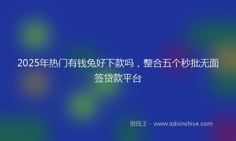 2025年热门有钱兔好下款吗，整合五个秒批无面签贷款平台