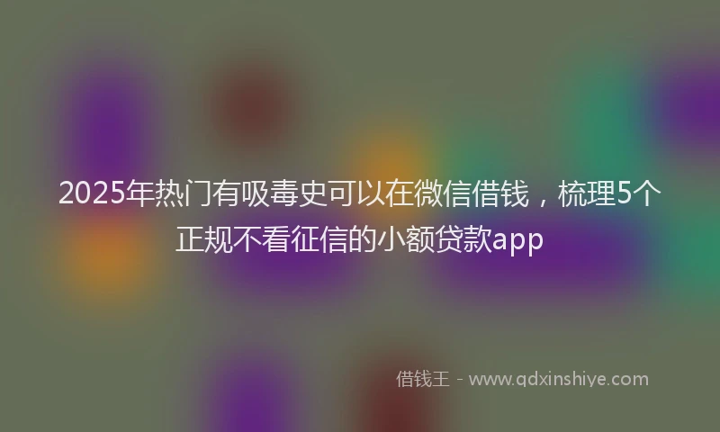 2025年热门有吸毒史可以在微信借钱，梳理5个正规不看征信的小额贷款app