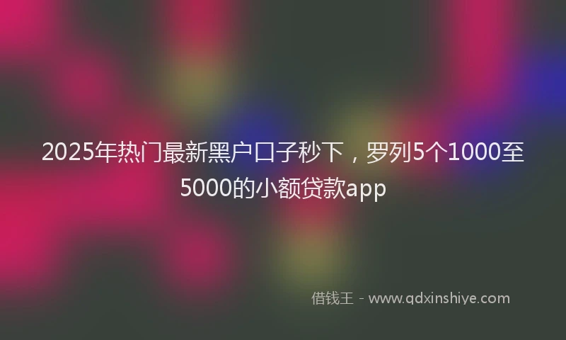 2025年热门最新黑户口子秒下，罗列5个1000至5000的小额贷款app