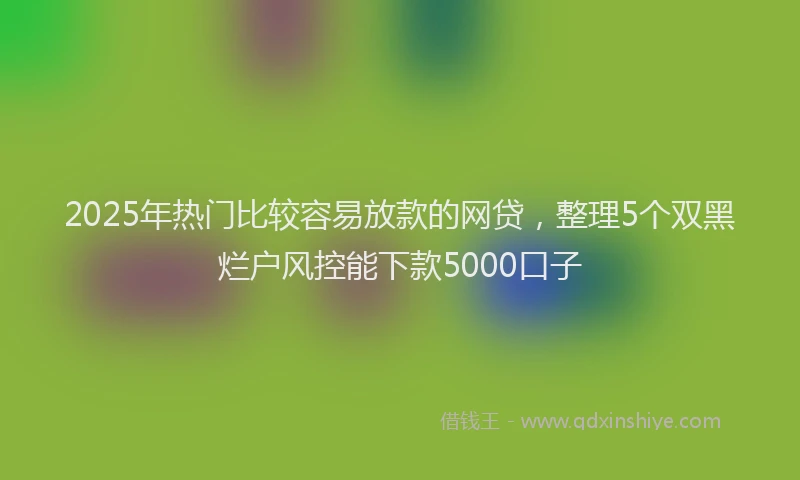 2025年热门比较容易放款的网贷，整理5个双黑烂户风控能下款5000口子
