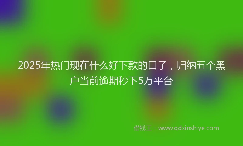 2025年热门现在什么好下款的口子，归纳五个黑户当前逾期秒下5万平台