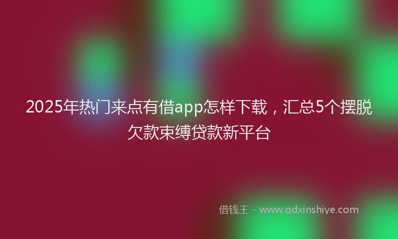 2025年热门来点有借app怎样下载，汇总5个摆脱欠款束缚贷款新平台