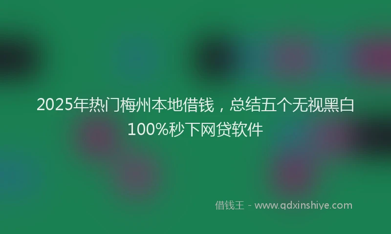 2025年热门梅州本地借钱，总结五个无视黑白100%秒下网贷软件