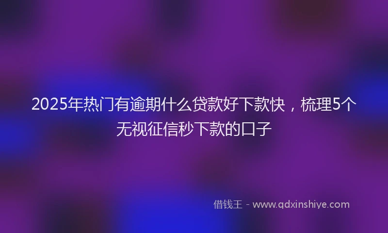 2025年热门有逾期什么贷款好下款快，梳理5个无视征信秒下款的口子