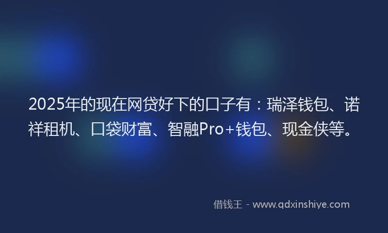 2025年的现在网贷好下的口子有：瑞泽钱包、诺祥租机、口袋财富、智融Pro+钱包、现金侠等。