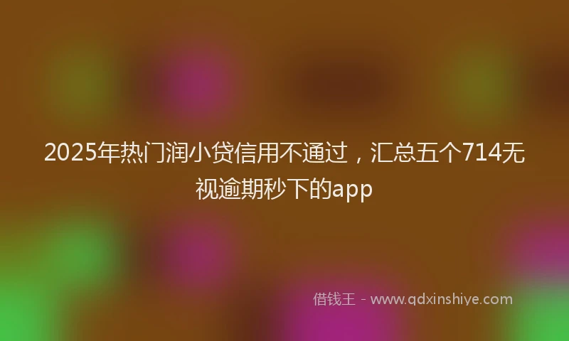 2025年热门润小贷信用不通过，汇总五个714无视逾期秒下的app