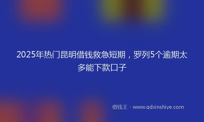 2025年热门昆明借钱救急短期，罗列5个逾期太多能下款口子