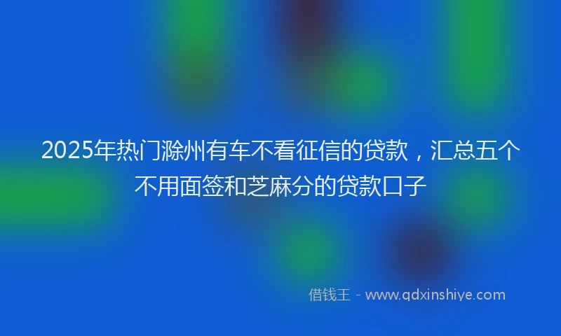 2025年热门滁州有车不看征信的贷款，汇总五个不用面签和芝麻分的贷款口子