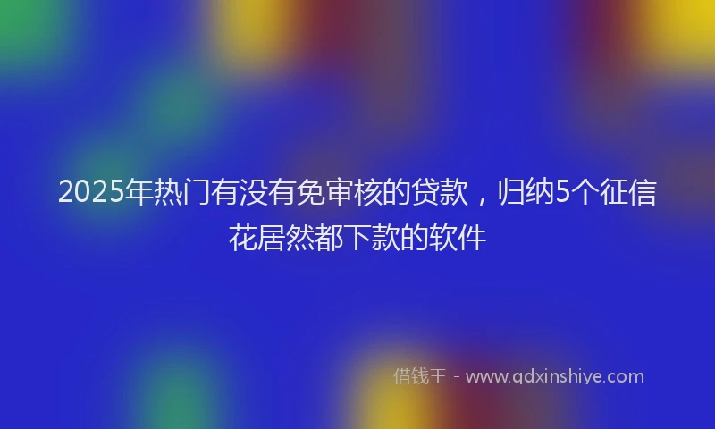 2025年热门有没有免审核的贷款，归纳5个征信花居然都下款的软件