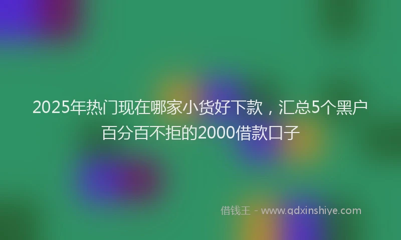 2025年热门现在哪家小货好下款，汇总5个黑户百分百不拒的2000借款口子